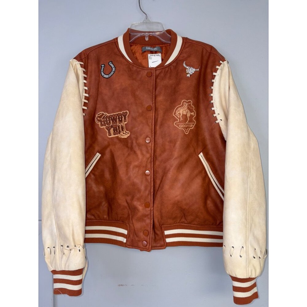Blue B large women’s varsity jacket